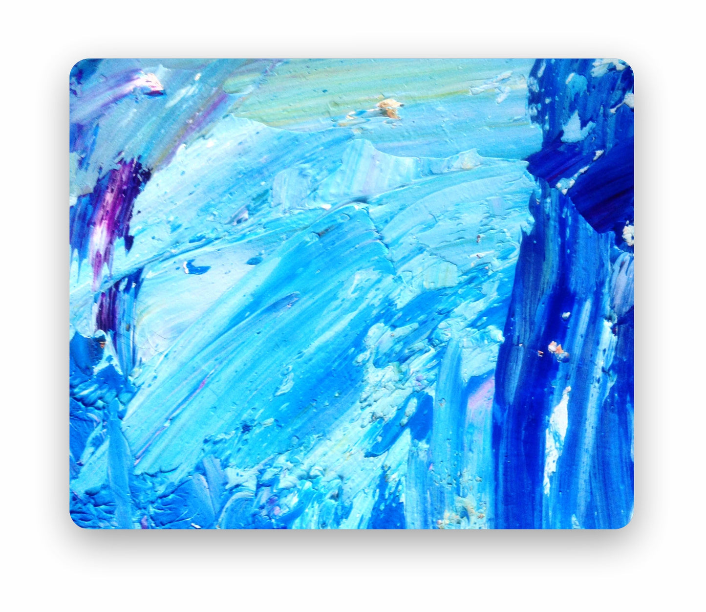 Blue Painted Canvas Mouse Pad