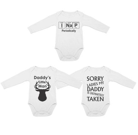 Long Sleeve Onesies - Set of 3 | Daddy's Little Man