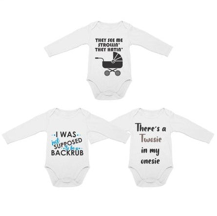 Long Sleeve Onesies - Set of 3 | They see me Strolling